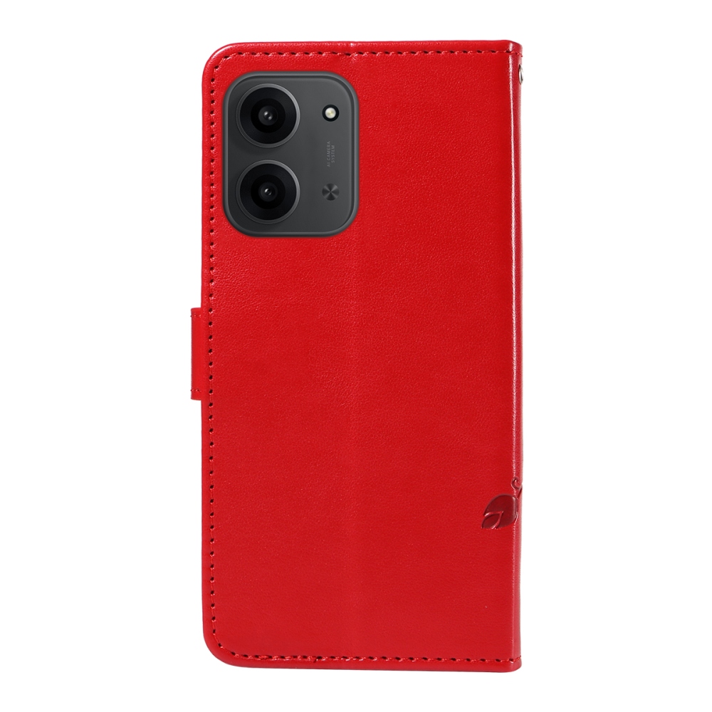Flowers knižkové púzdro na Xiaomi Redmi 15C 4G/5G (173mm) - červené