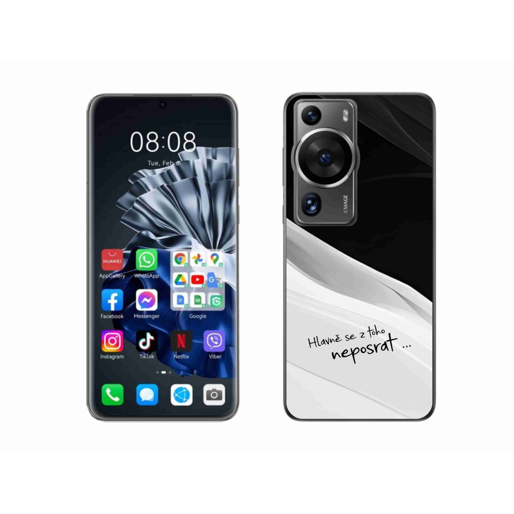 Gélový kryt mmCase na Huawei P60 Pro - vtipný text 13 bieločierne pozadie