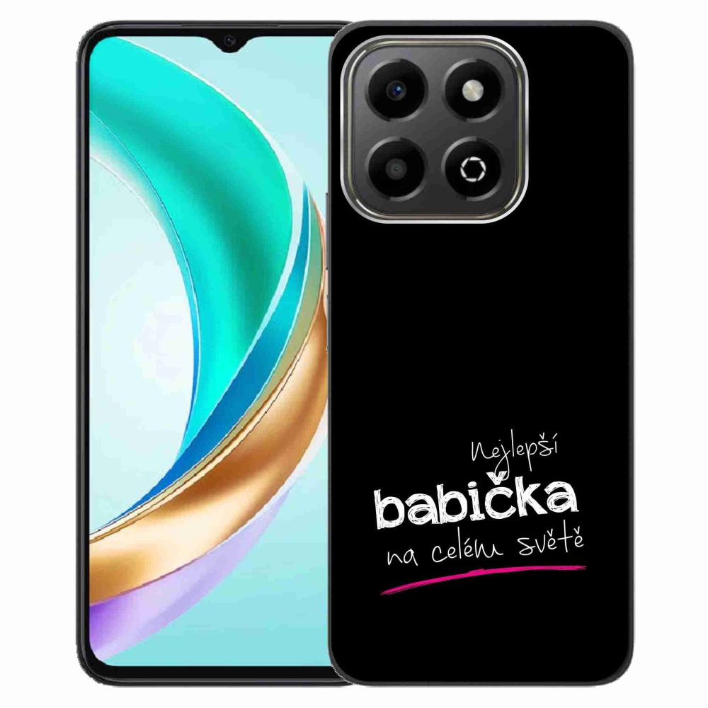 Gélový kryt mmCase na Honor X6b - najlepšia babička 4 čierne pozadie