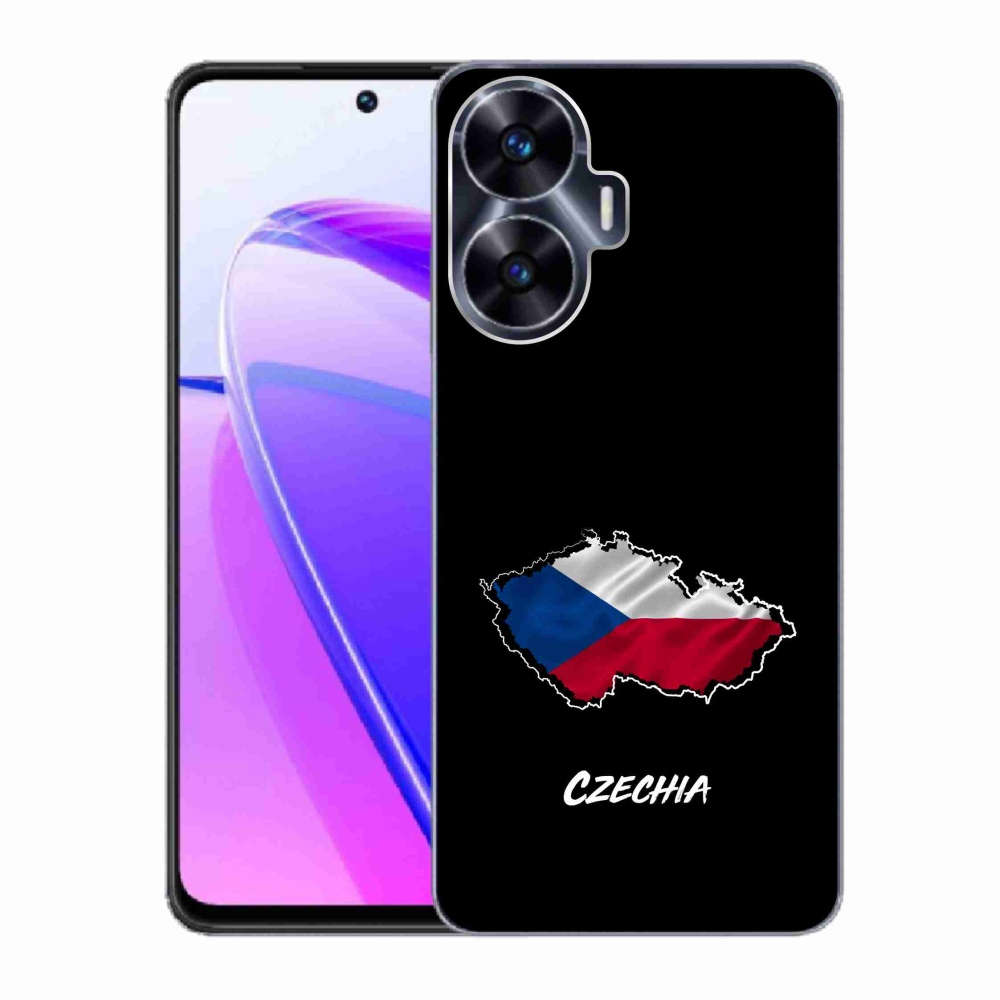 Gélový kryt mmCase na Realme C55 - Czechia čierne pozadie