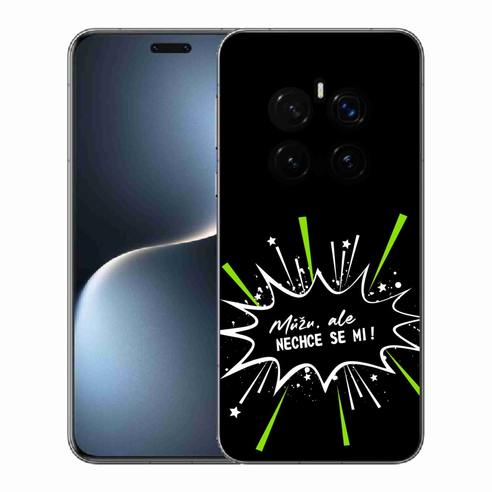 Gélový kryt mmCase na Honor Magic 7 Pro 5G - vtipný text 11 čierne pozadie