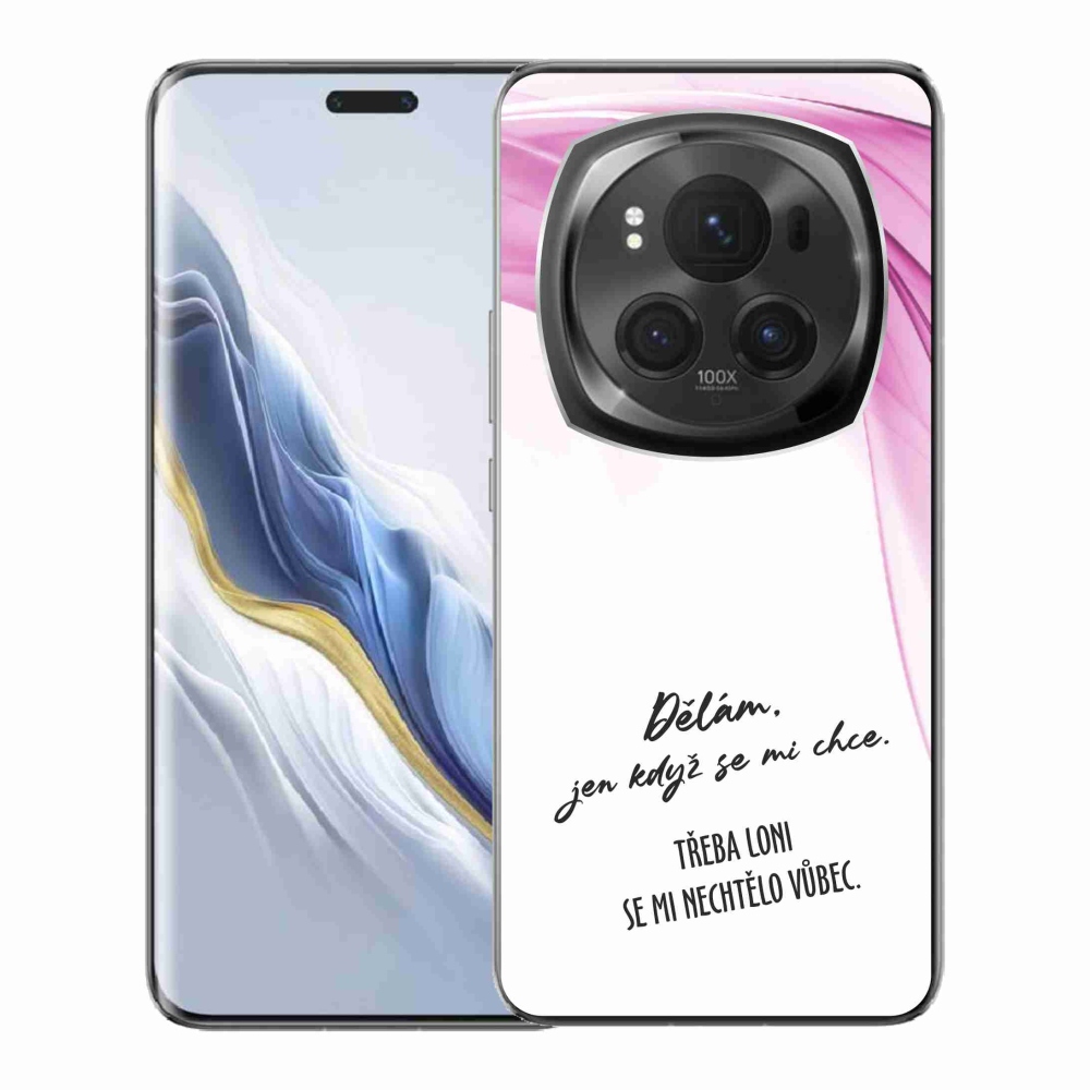 Gélový kryt mmCase na Honor Magic 6 Pro 5G - vtipný text 12 biele pozadie
