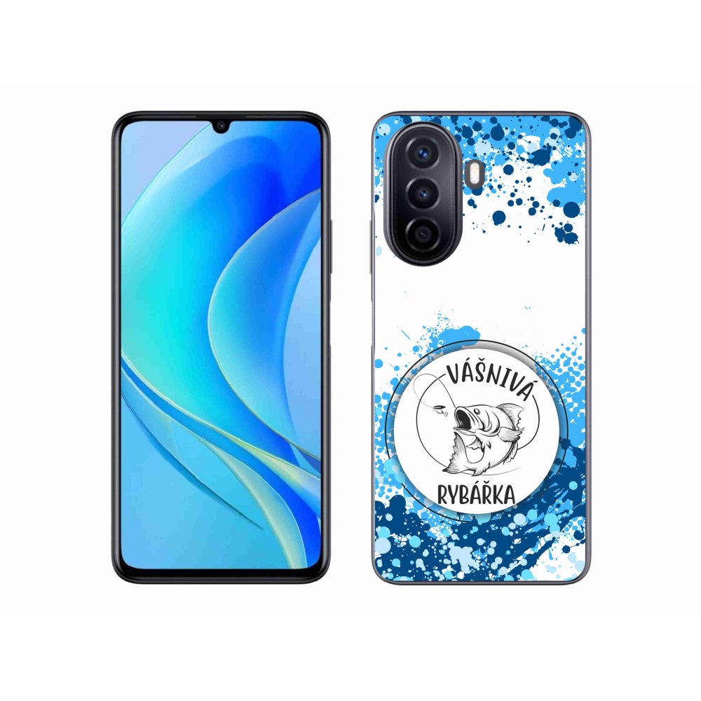 Gélový kryt mmCase na Huawei Nova Y70 - vášnivá rybárka biele pozadie