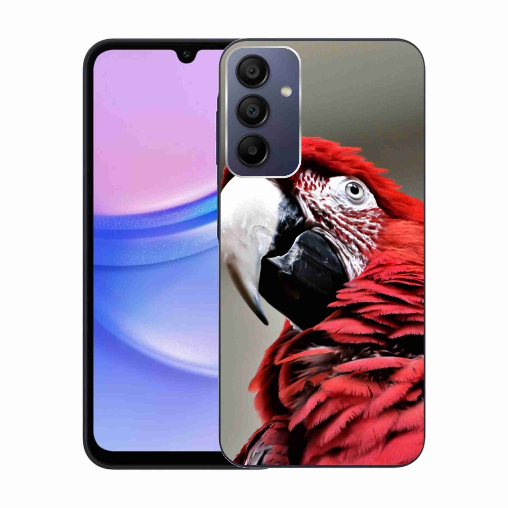 Gélový obal mmCase na Samsung Galaxy A15 4G/5G - papagáj ara červený