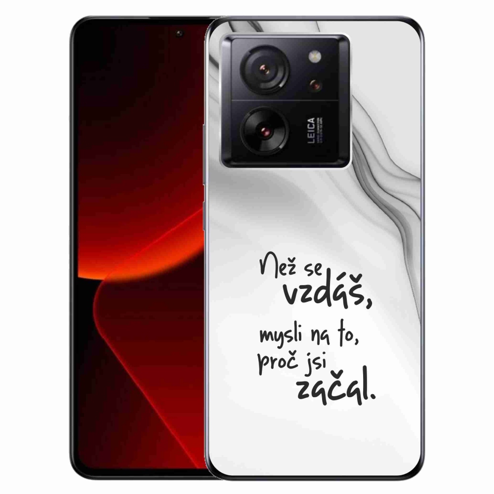 Gélový kryt mmCase na Xiaomi 13T/13T Pro - citát 2 biele pozadie