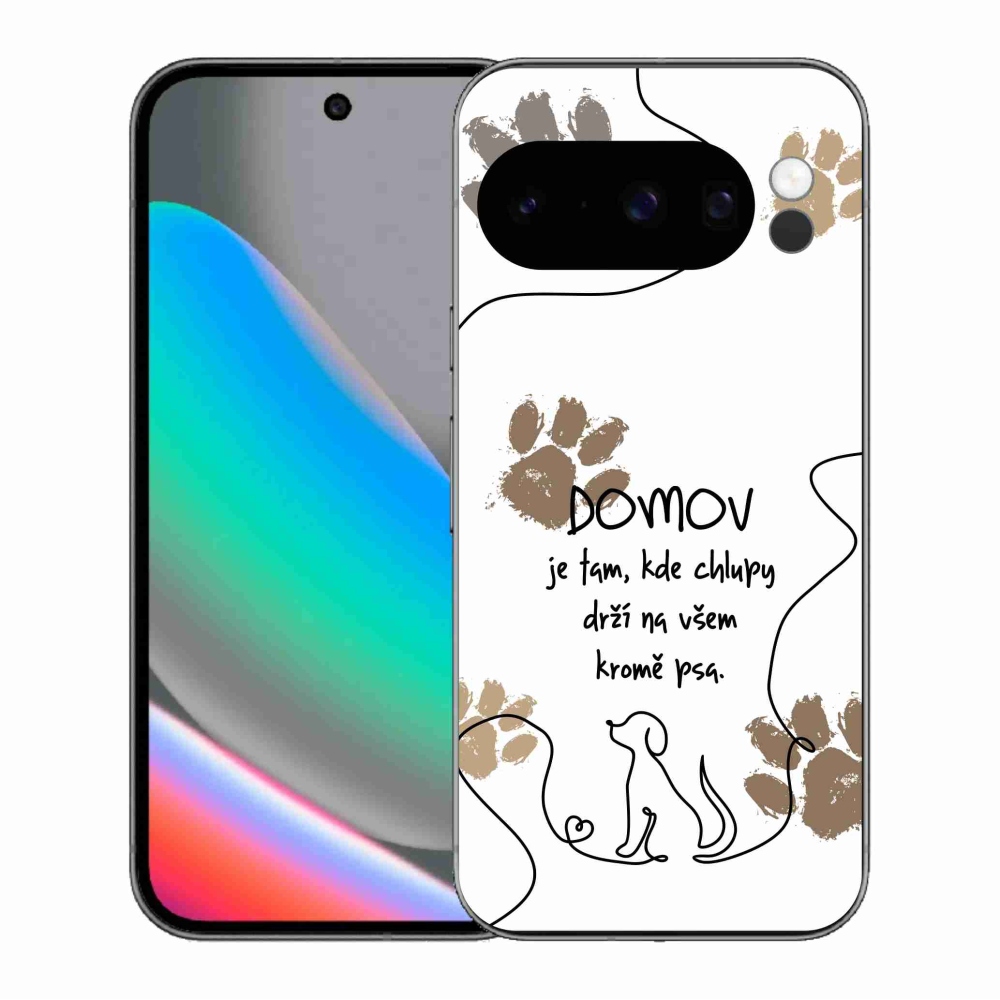 Gélový kryt mmCase na Google Pixel 10 Pro - psí motív biele pozadie