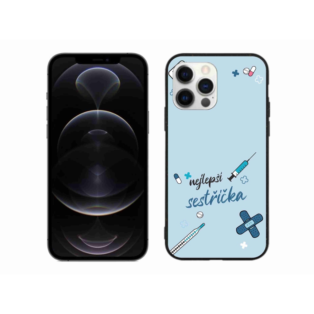 Gélový kryt mmCase na iPhone 12 Pro Max - najlepšia sestrička modré pozadie