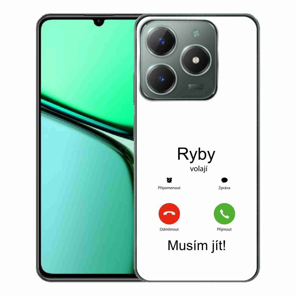 Gélový kryt mmCase na Realme C61 - ryby volajú biele pozadie