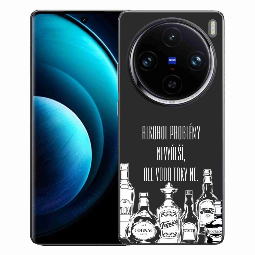 Gélový kryt mmCase na Vivo X100 Pro 5G - vtipný text čierne pozadie