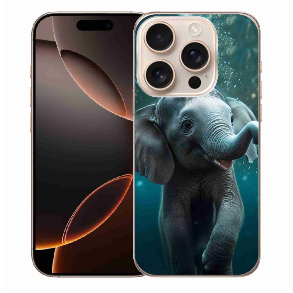 Gélový kryt mmCase na iPhone 16 Pro Max - sloník pod vodou