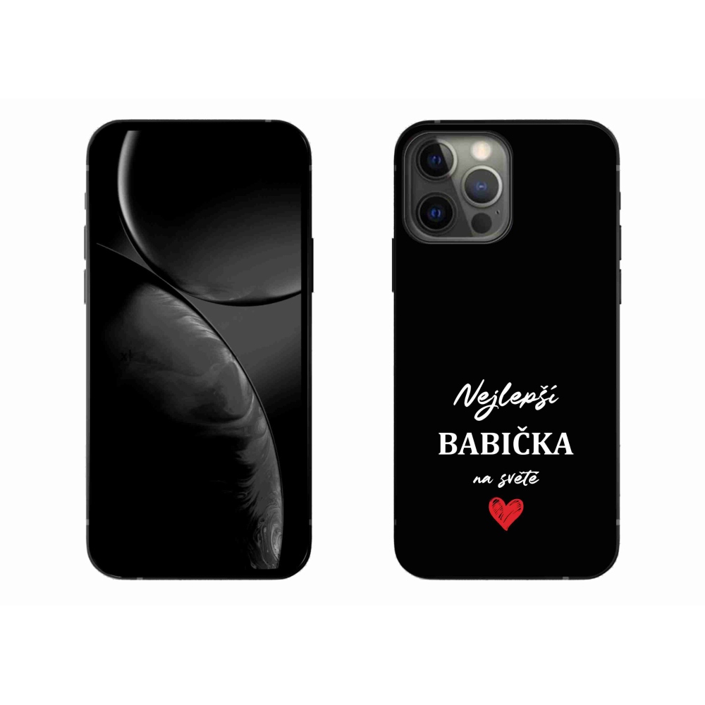 Gélový kryt mmCase na iPhone 13 Pro Max 6.7 - najlepšia babička 1 čierne pozadie