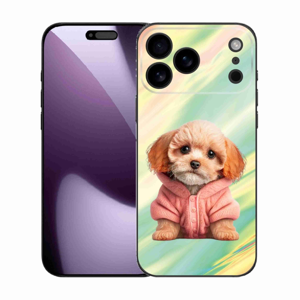 Gélový kryt mmCase na iPhone 17 Pro Max - šteňa vo svetri