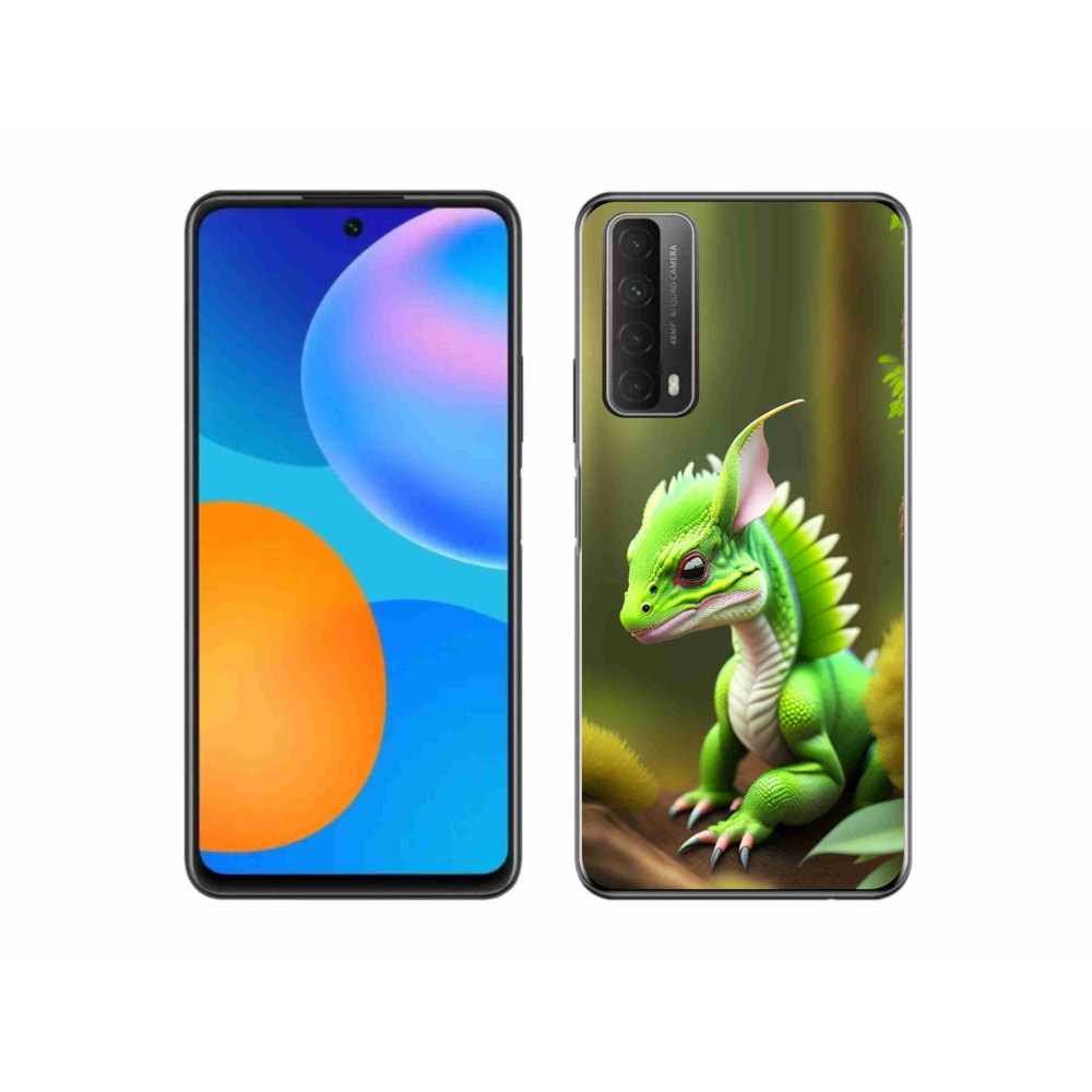 Gelový kryt mmCase na Huawei P Smart (2021) - zelený dráček