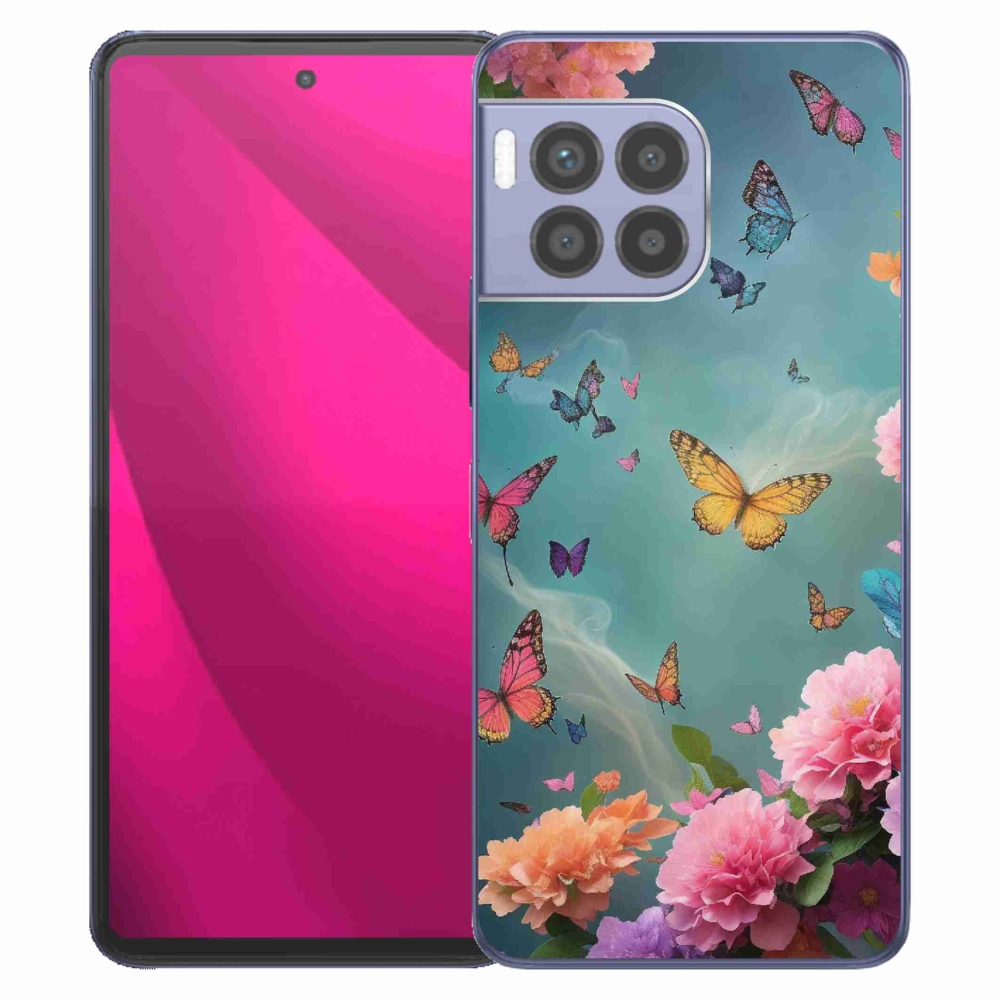 Gélový kryt mmCase na T-Mobile T Phone 2 Pro - farebné kvety a motýle