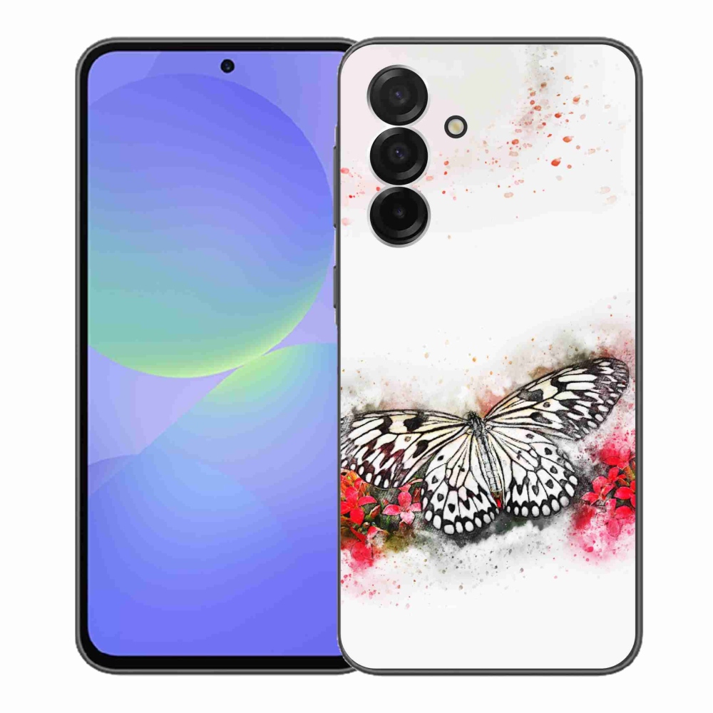 Gélový kryt mmCase na Samsung Galaxy A36 5G - čiernobiely motýľ