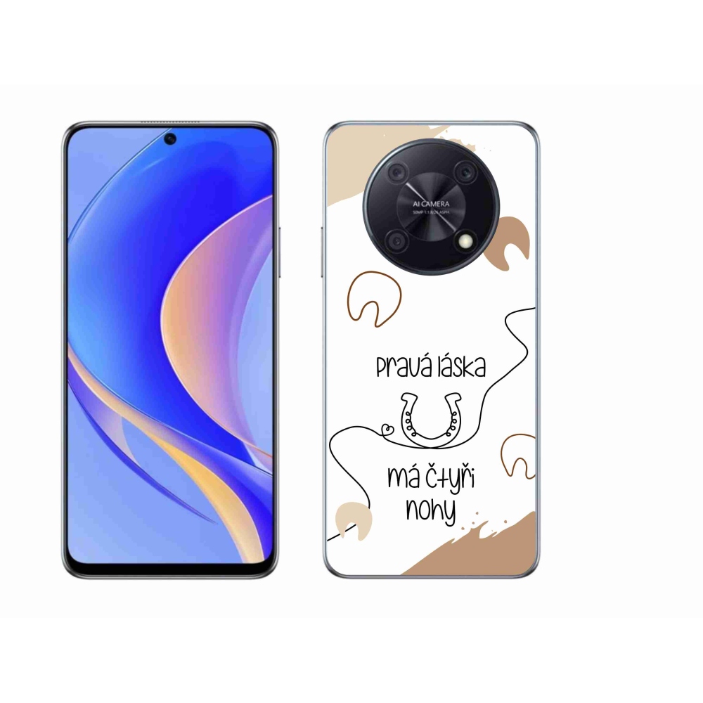 Gélový kryt mmCase na Huawei Nova Y90 - konský motív biele pozadie