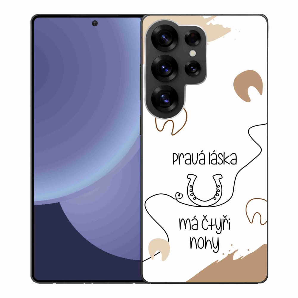 Gélový kryt mmCase na Samsung Galaxy S25 Ultra - konský motív biele pozadie