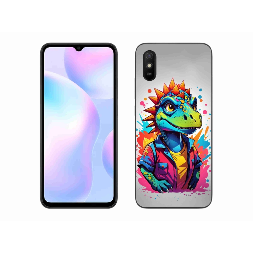 Gélový kryt mmCase na Xiaomi Redmi 9AT - farebný dinosaurus