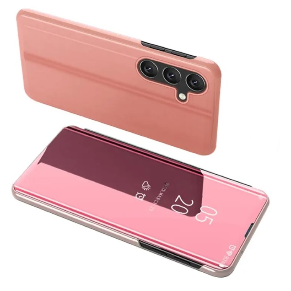 Clear zatvárací kryt s priehľadným predkom na Samsung Galaxy A15 4G/5G - ružovozlatý
