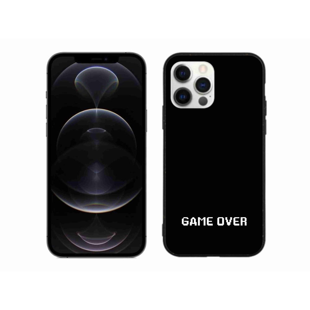 Gélový kryt mmCase na iPhone 12 Pro Max - game over čierne pozadie