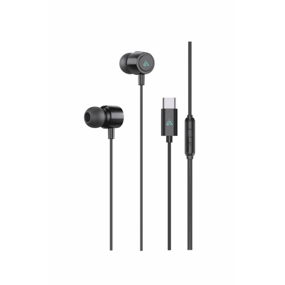 iPEAX Drôtové slúchadlá USB-C - čierna