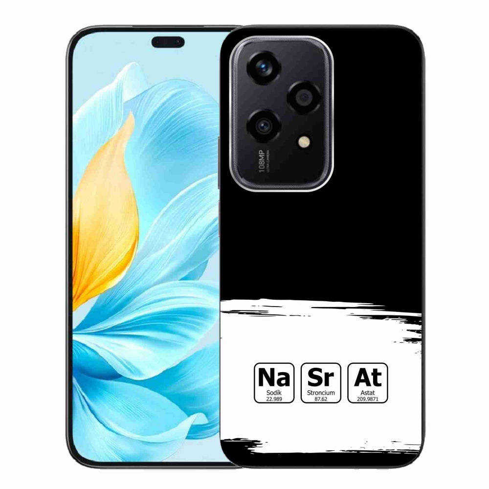Gélový kryt mmCase na Honor 200 Lite 5G - chemické prvky bieločierne pozadie