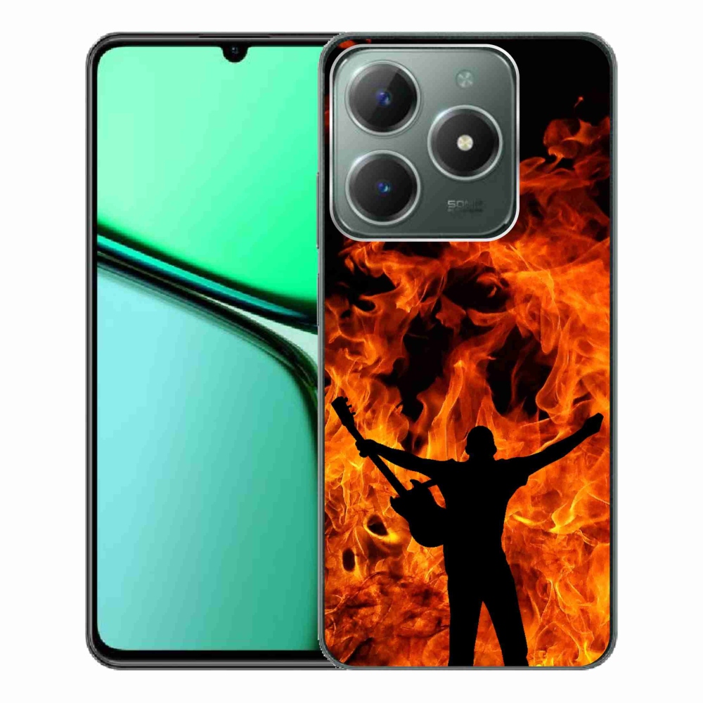 Gélový kryt mmCase na Realme C61 - muzikant a oheň