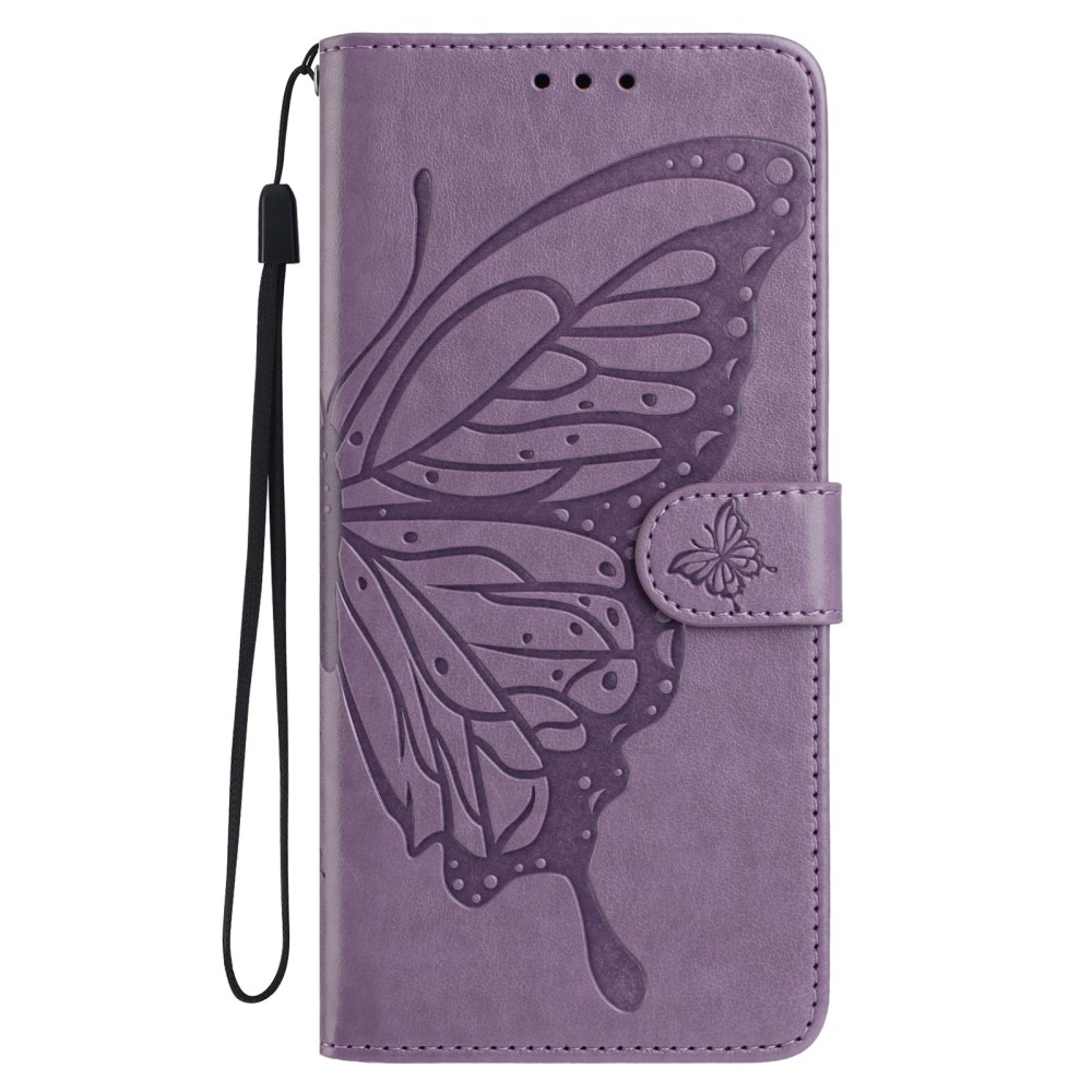 Floral Butterfly knižkové puzdro na Xiaomi Redmi A5 (171.7x77.8x8.3mm) - fialové