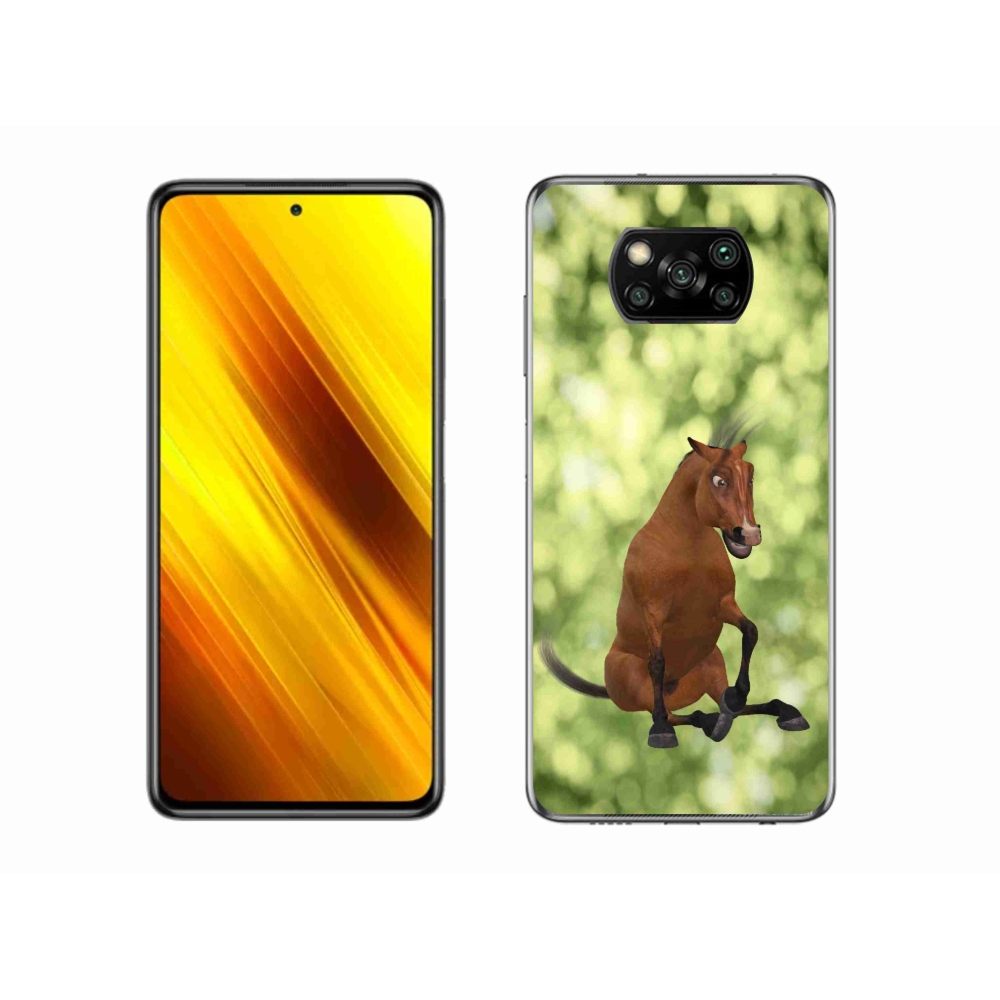 Gélový kryt mmCase na Xiaomi Poco X3 Pro - hnedý kreslený kôň 1