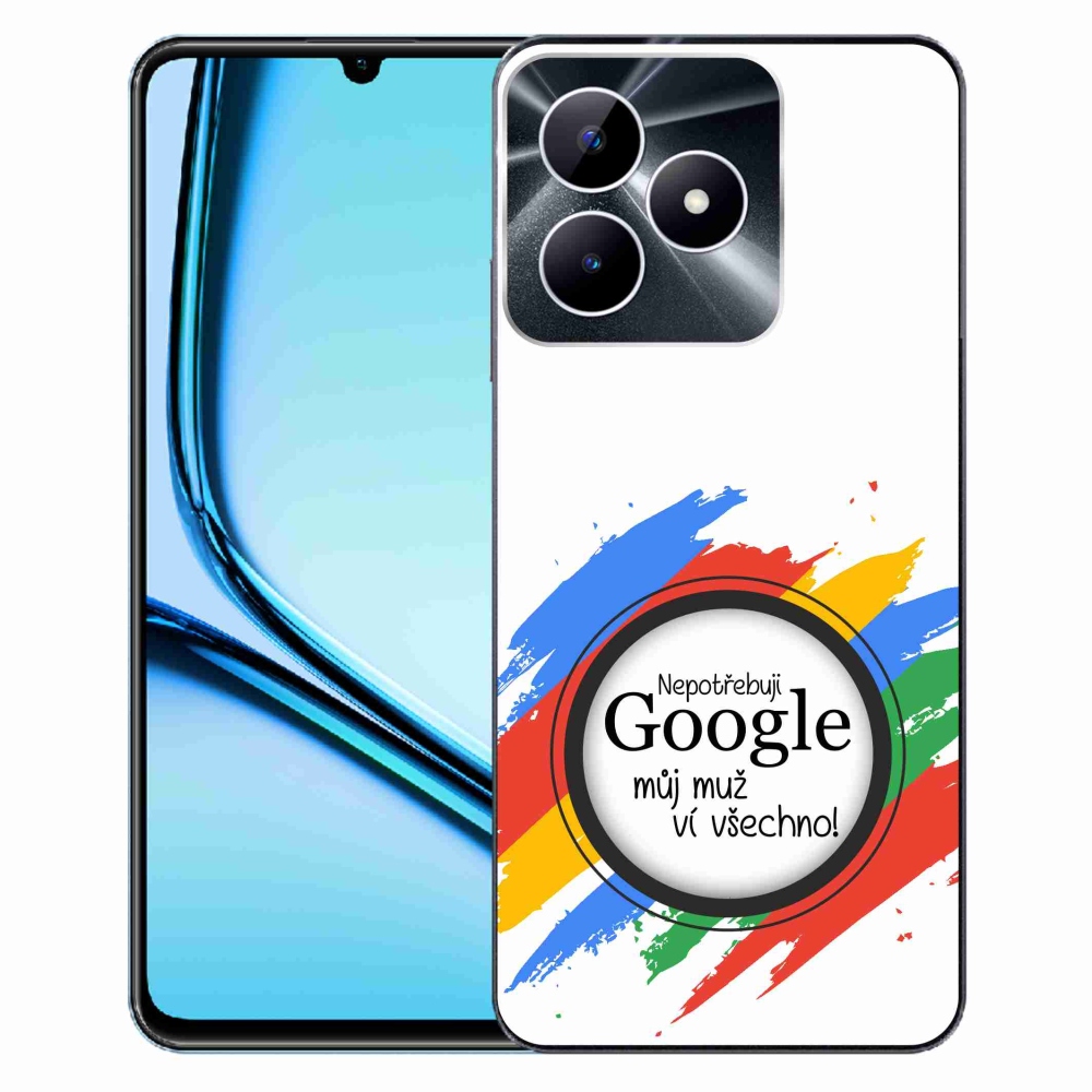 Gélový kryt mmCase na Realme Note 50 - muž vie všetko biele pozadie