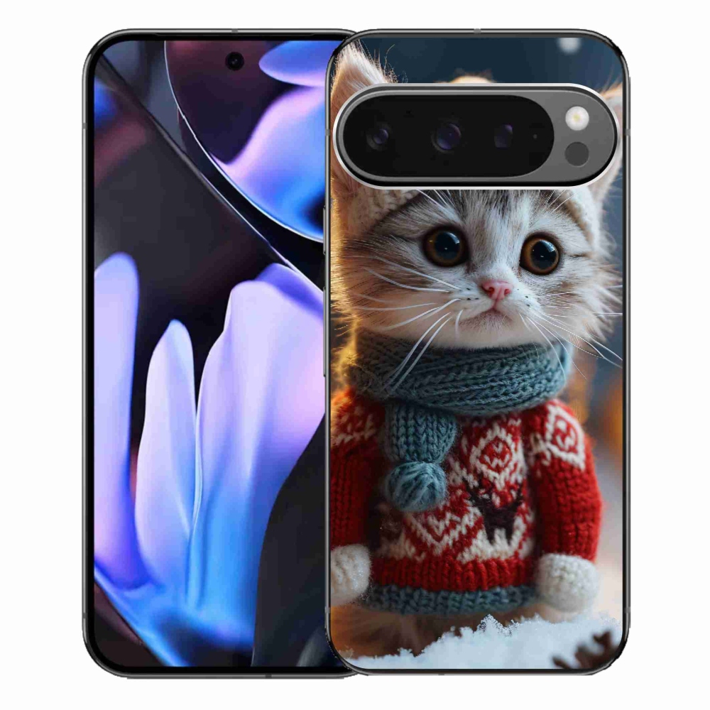 Gélový kryt mmCase na Google Pixel 9 Pro XL - mačiatko vo svetri