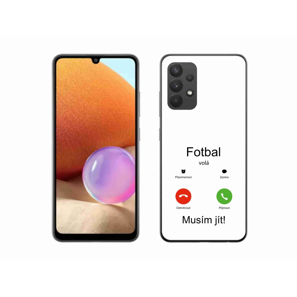 Gélový kryt mmCase na Samsung Galaxy A32 4G - futbal volá biele pozadie