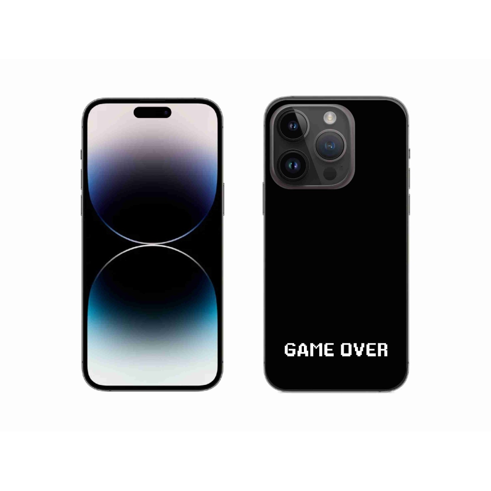 Gélový kryt mmCase na iPhone 14 Pro 6.1 - game over čierne pozadie