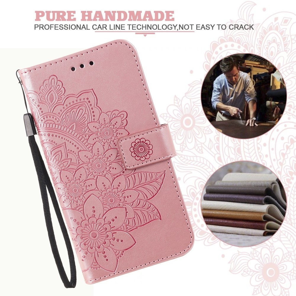 Floral knižkové púzdro na Realme 14 5G - ružové