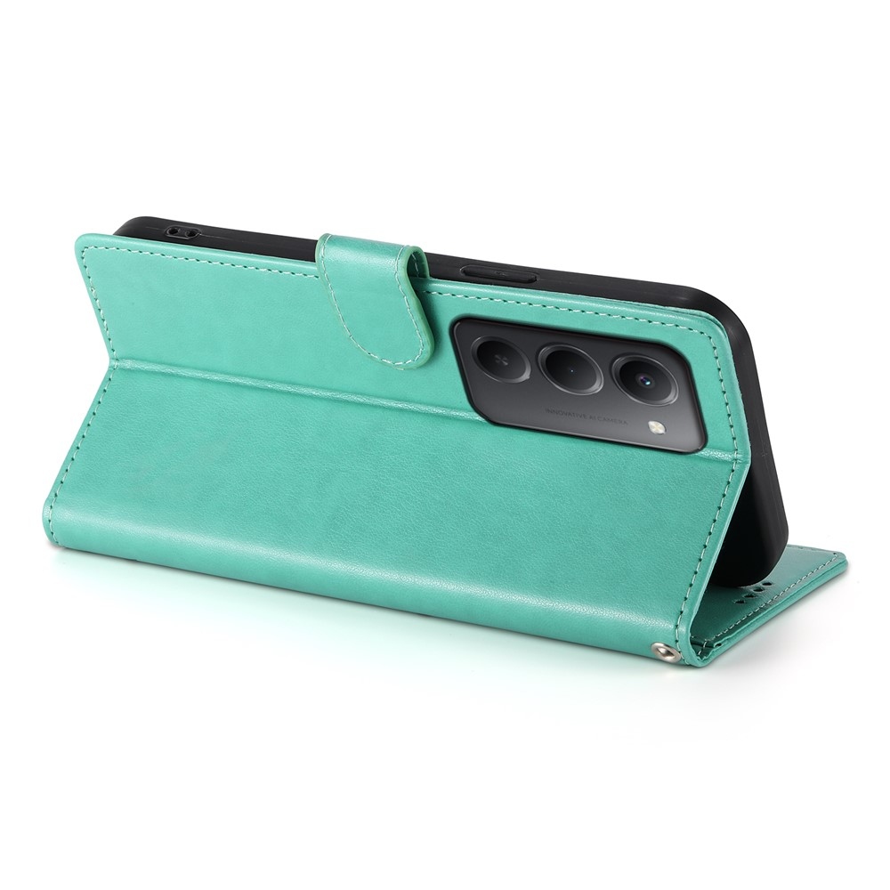 Flowery knižkové puzdro na Xiaomi Redmi 15 5G (169mm) - modrozelené