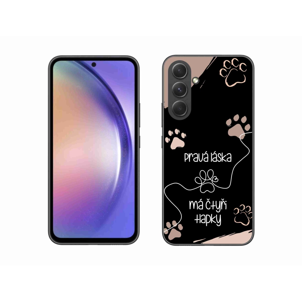 Gélový kryt mmCase na Samsung Galaxy A54 5G - psí motív 1 čierne pozadie