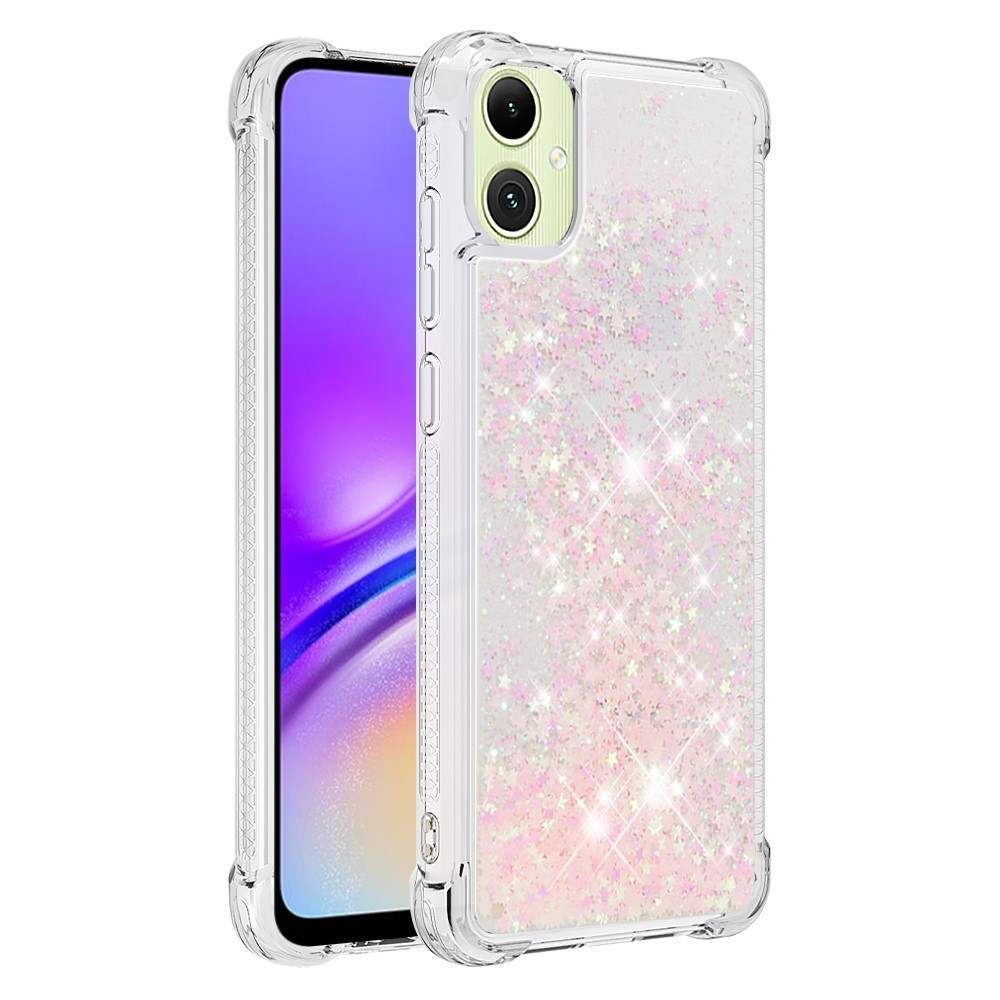 Glitter presýpacie gélový obal na Samsung Galaxy A06 4G - ružový/hviezdičky