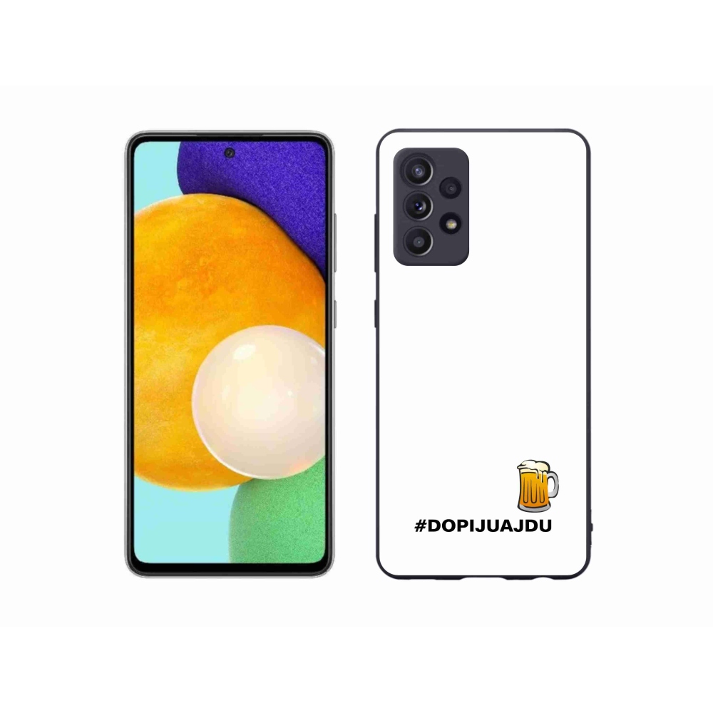 Gélový kryt mmCase na Samsung Galaxy A52s 5G - pivný motív 1 biele pozadie