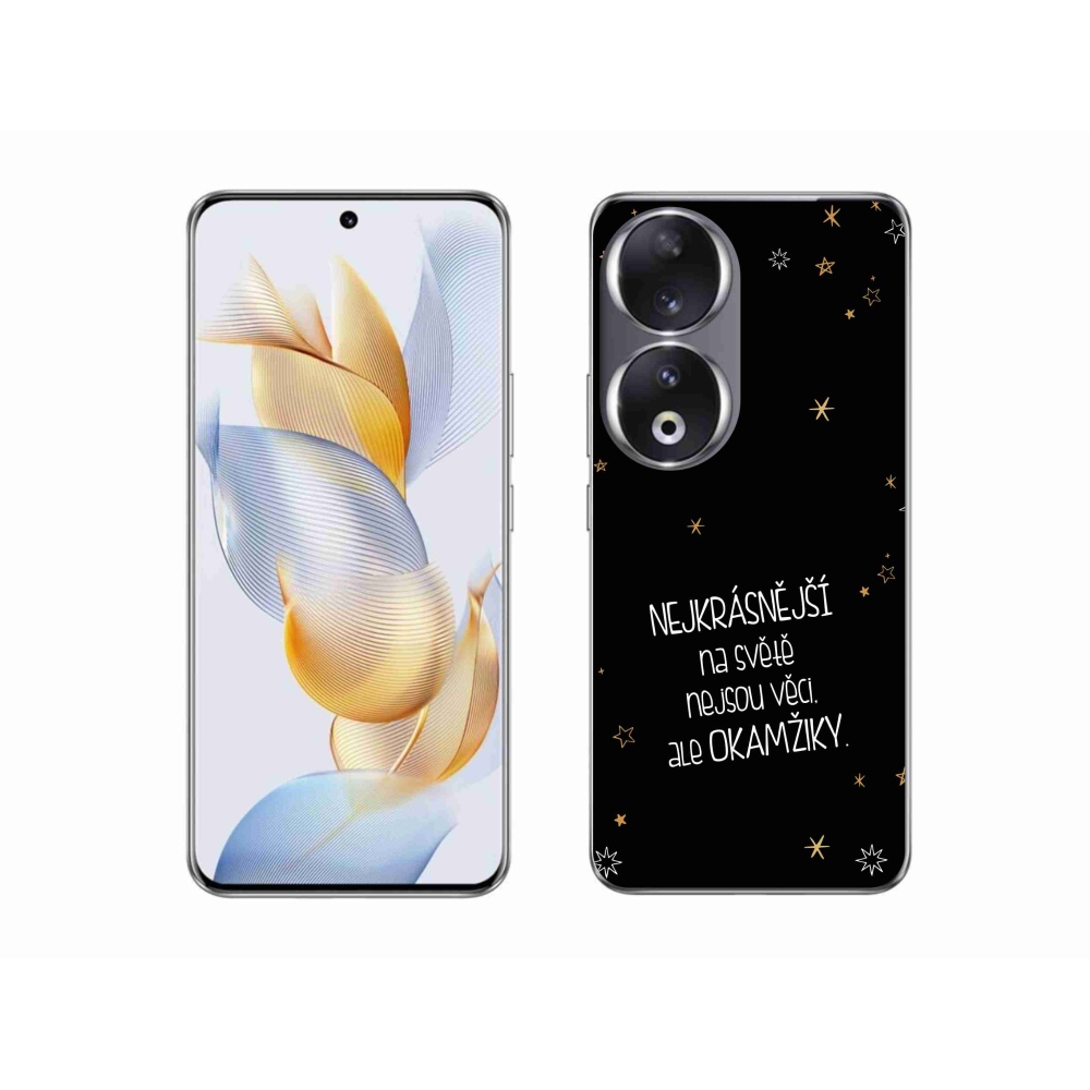 Gélový kryt mmCase na Honor 90 - citát 4 čierne pozadie