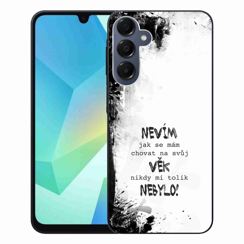 Gélový kryt mmCase na Samsung Galaxy A16 4G/5G - vtipný text 14 biele pozadie