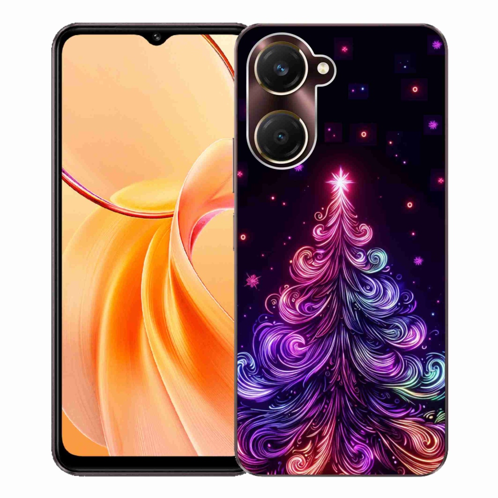 Gélový kryt mmCase na Vivo Y28s 5G - neónový vianočný stromček 1