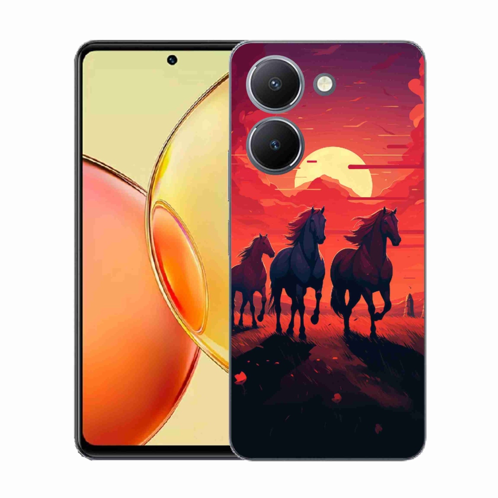 Gélový kryt mmCase na Vivo Y36 - kone a západ slnka