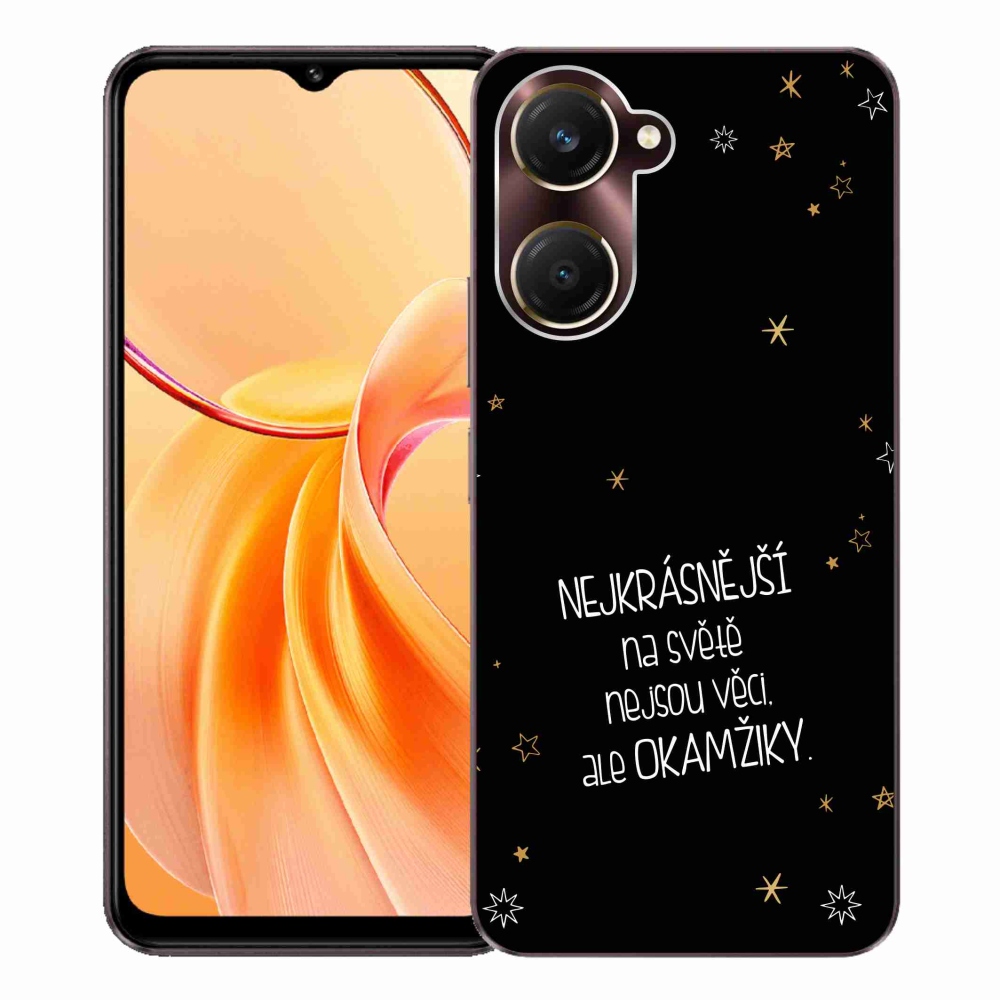 Gélový kryt mmCase na Vivo Y28s 5G - citát 4 čierne pozadie