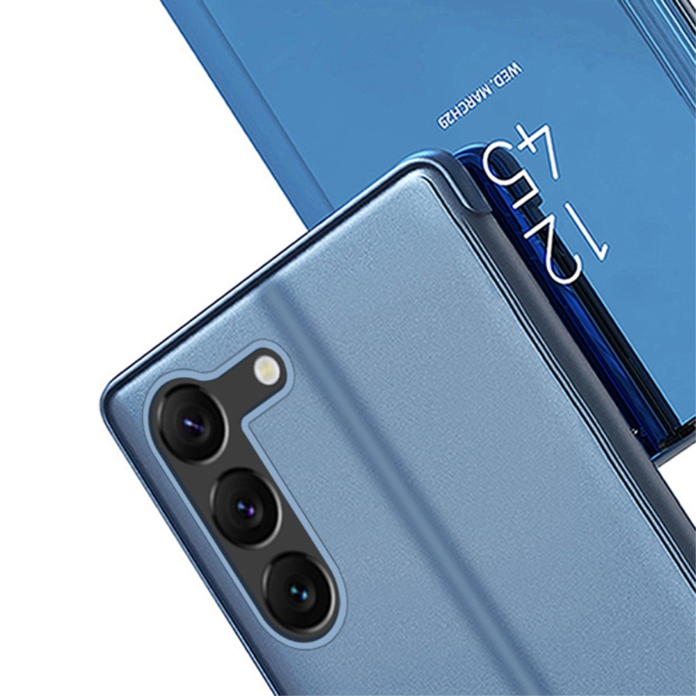 Clear zatvárací kryt s priehľadným predkom na Samsung Galaxy S24 - modrý