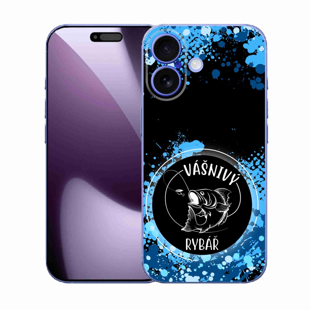 Gélový kryt mmCase na iPhone 17 - vášnivý rybár čierne pozadie