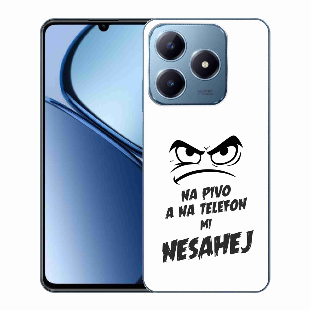 Gélový kryt mmCase na Realme C63 - pivný motív 2 biele pozadie