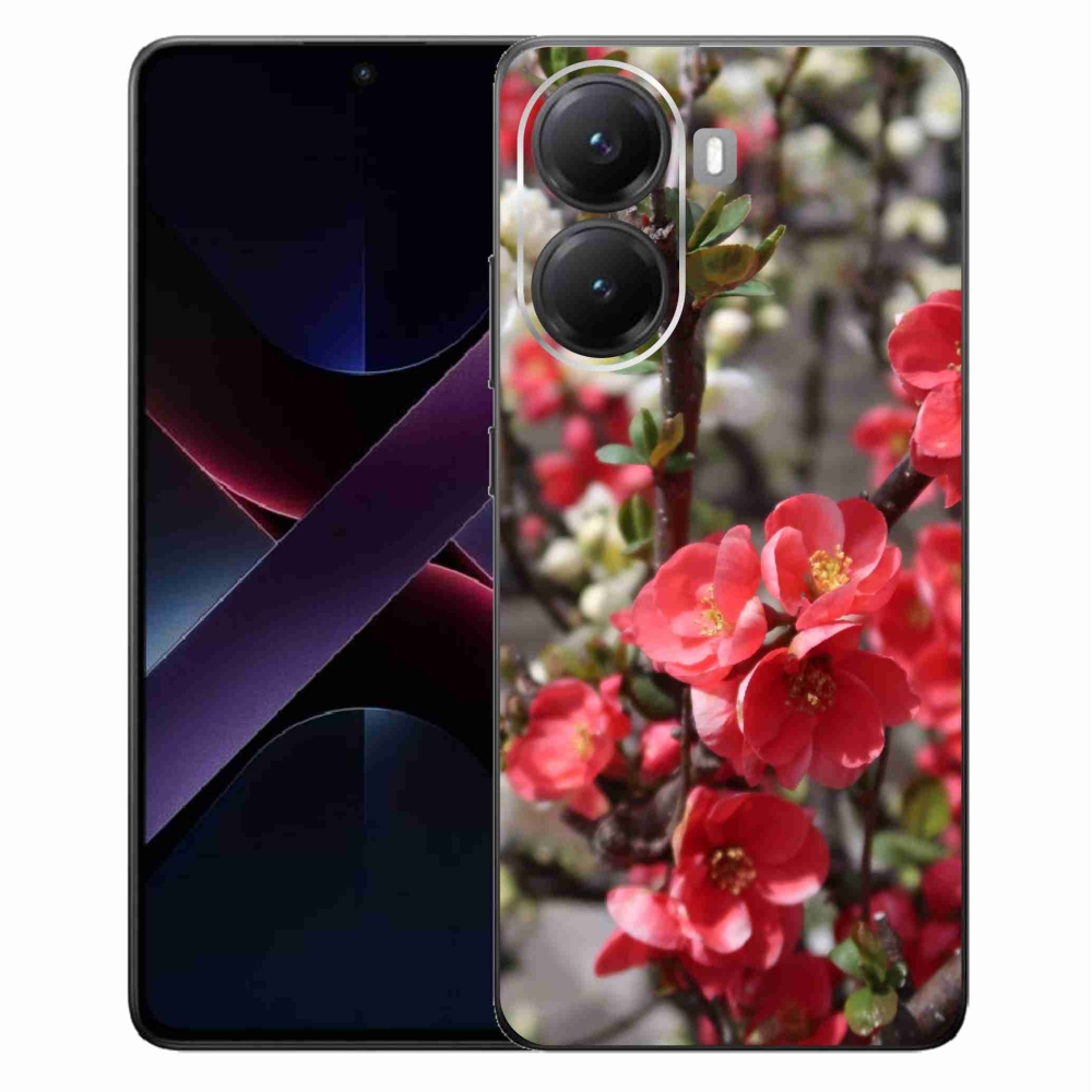 Gélový kryt mmCase na Xiaomi Poco X7 Pro 5G - červené kvety