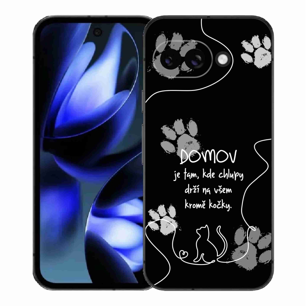 Gélový kryt mmCase na Google Pixel 9a - mačacie motív čierne pozadie