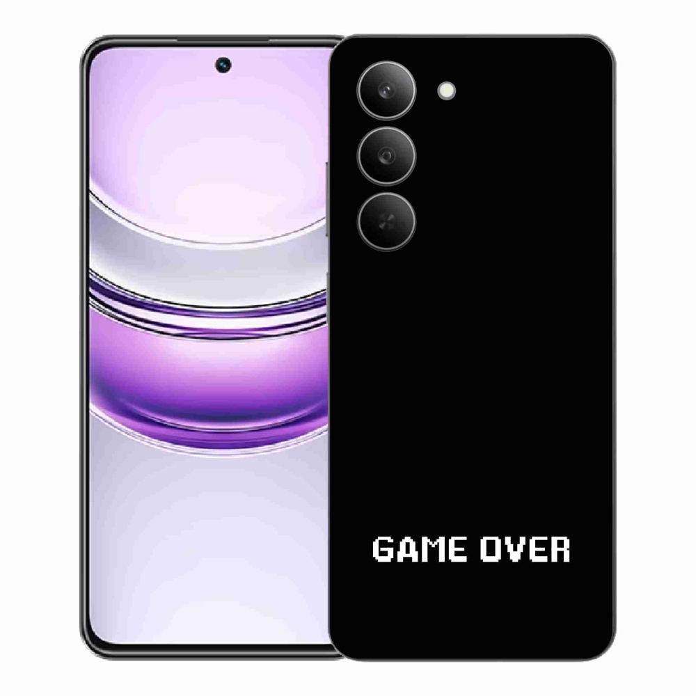 Gélový kryt mmCase na Realme 14x 5G - game over čierne pozadie