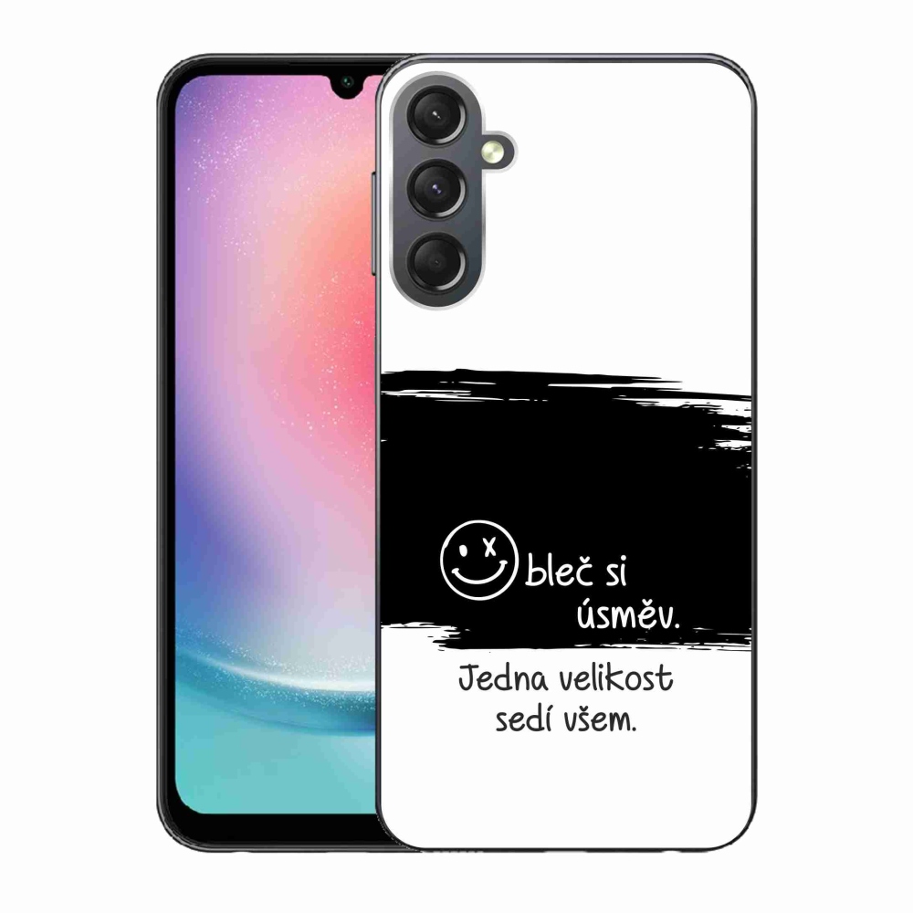 Gélový kryt mmCase na Samsung Galaxy A24 - vtipný text 8 čiernobiele pozadie